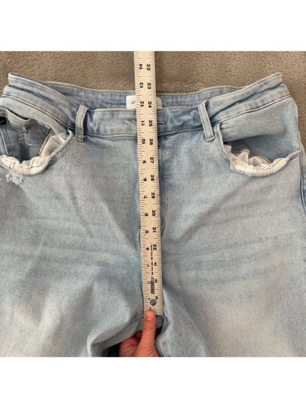 KanCan Wide Leg High Rise Jeans Womens 15/31 Light Wash - Picture 6 of 9